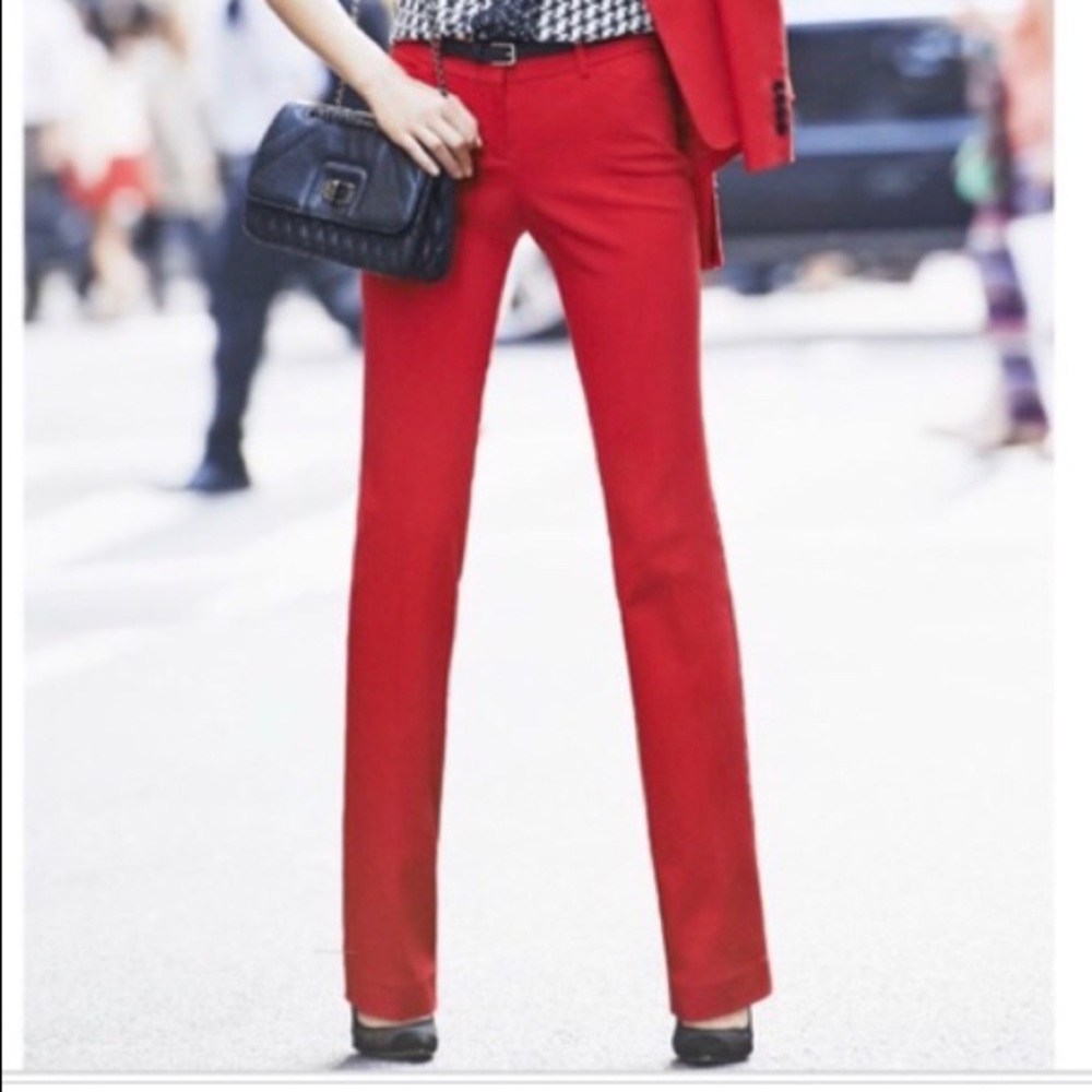 Express Editor Dark Red Pants Office/Party Size 4